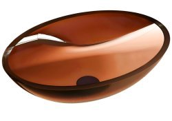 Накладная раковина Abber Kristall AT2802Opal 50x35, коричневая