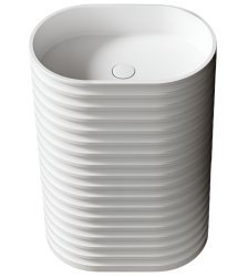 Напольная раковина Abber Stein AS2550-H 58x38 из искусственного камня, белая