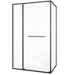 Душевой уголок Black&White S1180-1290GM 120x90, профиль оружейная сталь