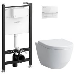 Комплект унитаза с инсталляцией Laufen Pro Z.RU93.0.771.6: подвесной унитаз, сиденье, кнопка смыва