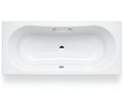 Стальная ванна Laufen Thallium 2.2509.3.000.040.1 180x80 c ручками и шумоизоляцией, белая