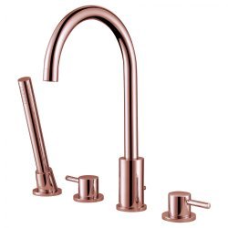 Смеситель на борт ванны ABBER Wasser Kreis AF8113RG с лейкой, золото