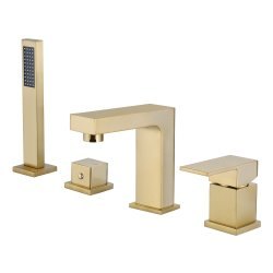 Смеситель на борт ванны ABBER Daheim AF8213G с лейкой, золото