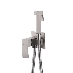 Гигиенический душ Abber Wasserfall AF8625SP со смесителем, никель сатинированный