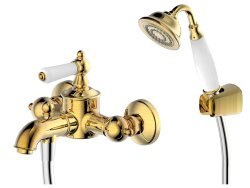 Смеситель для ванны Bravat Art F675109G-B с лейкой, золото