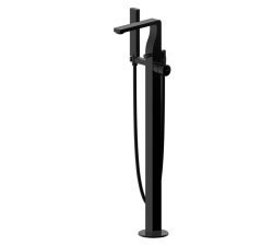 Напольный смеситель для ванны Bravat Arc F66061K-B3-ENG с лейкой, черный матовый