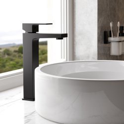 Смеситель для раковины Wasserkraft Abens 2003H, черный матовый