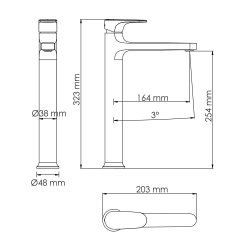 Смеситель для раковины Wasserkraft Weida 3103H, хром