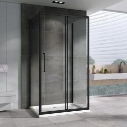 Душевой уголок Abber Schwarzer Diamant AG30120BH-S85B-S85B 120x85 раздвижной, профиль черный