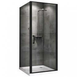 Душевой уголок Abber Sonnenstrand AG04080B-S100B 80x100 распашной, профиль черный