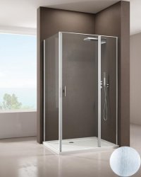Душевой уголок Allen Brau Priority 3.31035.BA+3.31047.BA 140x100 распашной, профиль серебро