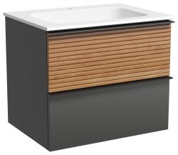Тумба под раковину Sancos DELTA DL60GR 60x44.5 дуб красный/графит