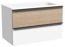 Тумба под раковину Sancos DELTA DL80W 80x44.5 дуб светлый/белый