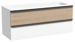 Тумба под раковину Sancos DELTA DL120W 119.5x44.5 дуб светлый/белый