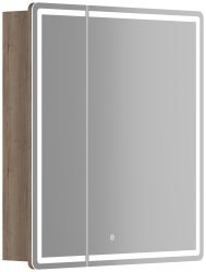 Зеркальный шкаф с подсветкой Sancos Mirror MI70EG 69x74, дуб галифакс натуральный