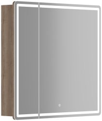 Зеркальный шкаф с подсветкой Sancos Mirror MI80EG 79x74, дуб галифакс натуральный