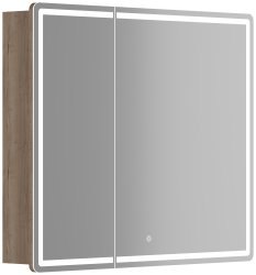 Зеркальный шкаф с подсветкой Sancos Mirror MI90EG 89x74, дуб галифакс натуральный