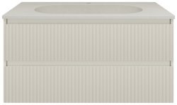 Тумба под раковину Vincea Велле VMC-2WL100MBG 100x48 подвесная, бежевый матовый soft-touch