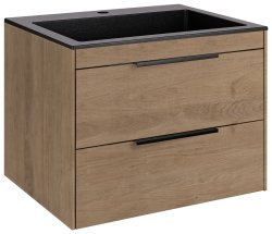 Тумба под раковину Vincea Кьяра 2D VMC-2C2600NO 60x48 подвесная, натуральный дуб