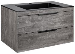 Тумба под раковину Vincea Кьяра 2D VMC-2C2800GS 80x48 подвесная, серый камень