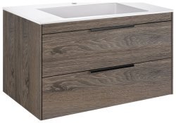 Тумба под раковину Vincea Кьяра 2D VMC-2C2800RO 80x48 подвесная, темный дуб