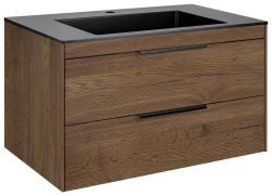 Тумба под раковину Vincea Кьяра 2D VMC-2C2800TO 80x48 подвесная, табачный дуб