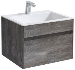Тумба под раковину Vincea Кьяра VMC-2C600GS 60x48 подвесная, серый камень
