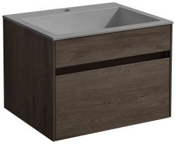 Тумба под раковину Vincea Кьяра VMC-2C600RO 60x48 подвесная, темный дуб