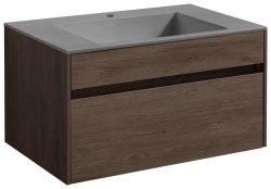 Тумба под раковину Vincea Кьяра VMC-2C800RO 80x48 подвесная, темный дуб