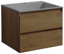 Тумба под раковину Vincea Люка VMC-2L600TO 60x48 подвесная, табачный дуб