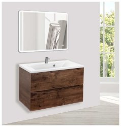 Тумба под раковину Vincea Миа VMC-2MA800RW 80x50 подвесная, темное дерево