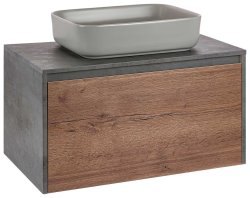 Тумба под раковину Vincea Меза VMC-2MS800TB 80x50 подвесная, T.Oak + Beton