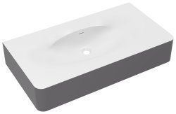 Раковина Vincea Каприз VCB-4CA100MWG 100x54, белая матовая и серая матовая