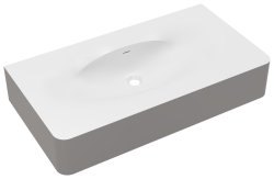 Раковина Vincea Каприз VCB-4CA100MWLG 100x54, белая матовая и светло-серая матовая