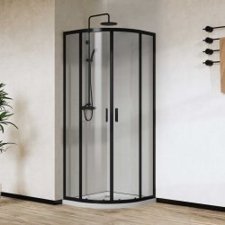 Душевой уголок Vincea City VSQ-5CT900CLB 90x90, профиль черный