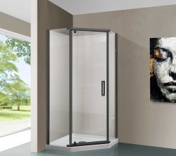 Душевой уголок Vincea Stresa VSP-1S900CLGM 90x90, профиль вороненая сталь