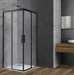 Душевой уголок Vincea Soft VSS-3SO100CLB 100x100, профиль черный