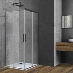 Душевой уголок Vincea Soft VSS-3SO100CLGM 100x100, профиль вороненая сталь