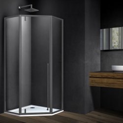 Душевой уголок Vincea Penta VSP-3P900CLGM 90x90, профиль вороненая сталь