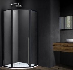 Душевой уголок Vincea Penta VSP-3P100CLB 100x100, профиль черный