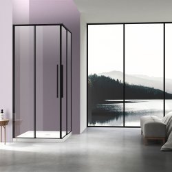 Душевой уголок Vincea Slim-N VSS-4SN900CLB 90x90, профиль черный