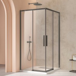 Душевой уголок Vincea Slim VSS-4SL100CLGM 100x100, профиль вороненая сталь