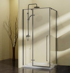 Душевой уголок Vincea Slim-N VSR-5SN9090CLGM 90x90, профиль вороненая сталь