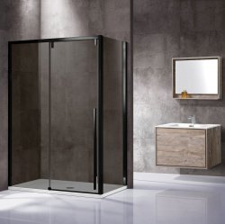Душевой уголок Vincea Lugano VSR-1L9012CGB-1 120x90, профиль черный