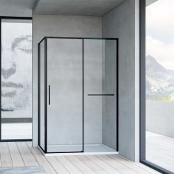 Душевой уголок Vincea Slim Soft VSR-1SS8010CLB 100x80, профиль черный