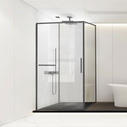 Душевой уголок Vincea Slim Soft VSR-1SS8011CLGM 110x80, профиль вороненая сталь