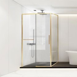 Душевой уголок Vincea Slim Soft VSR-1SS8012CLG 120x80, профиль брашированное золото