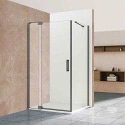 Душевой уголок Vincea Extra VSR-1E101190CLGM 1000/1100x90, профиль вороненая сталь