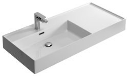 Раковина Hidra Kiub KI100DX/006 101x46, белая матовая