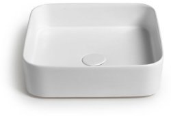 Раковина White Ceramic Blade W050701 40x40, белая глянцевая